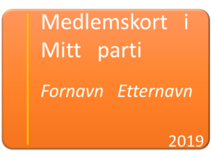 Illustrasjon av et medlemskort i et politisk parti.